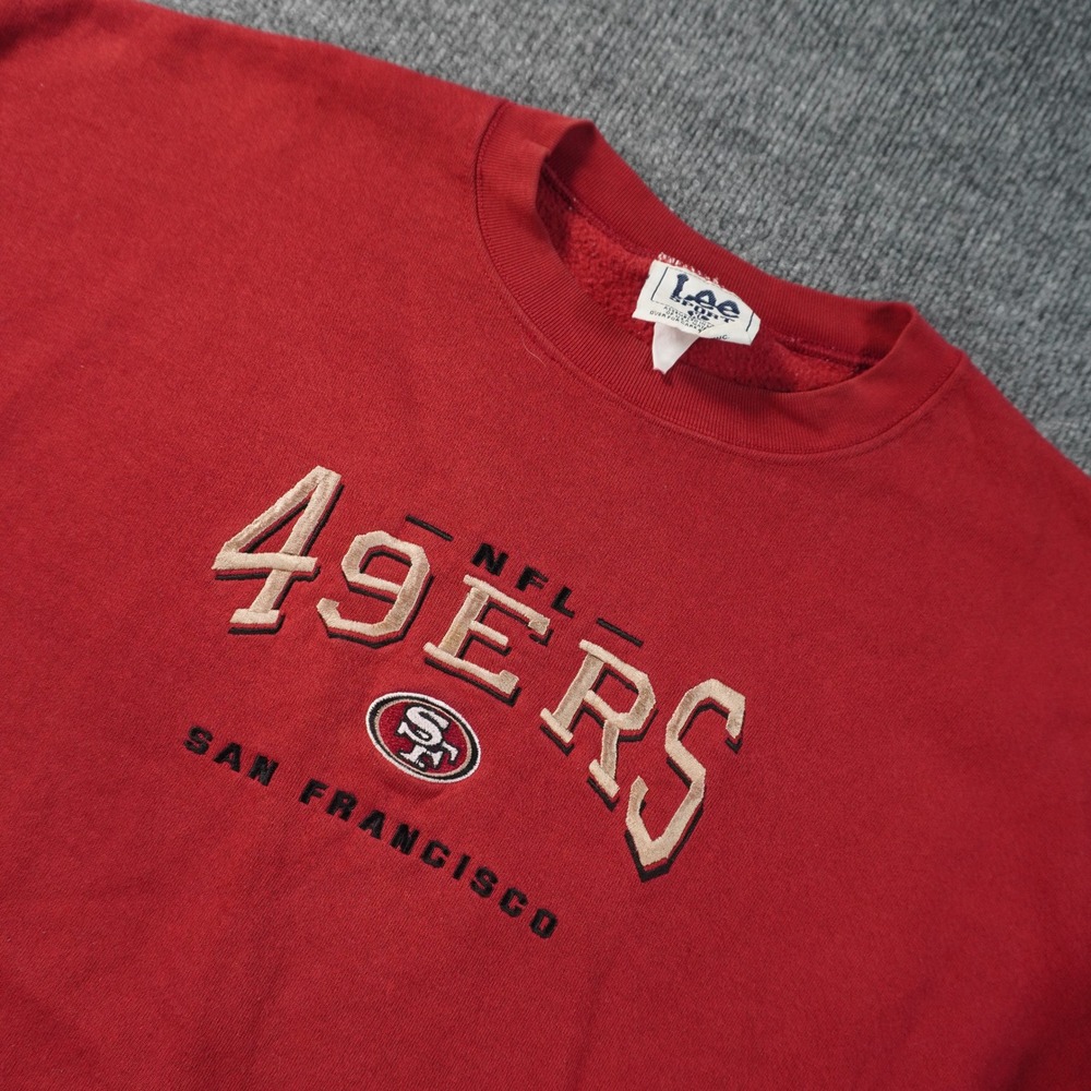 Lee Sport San Francisco 49ers Sweatshirt Mens XL Red NFL Embroidered Crewneck